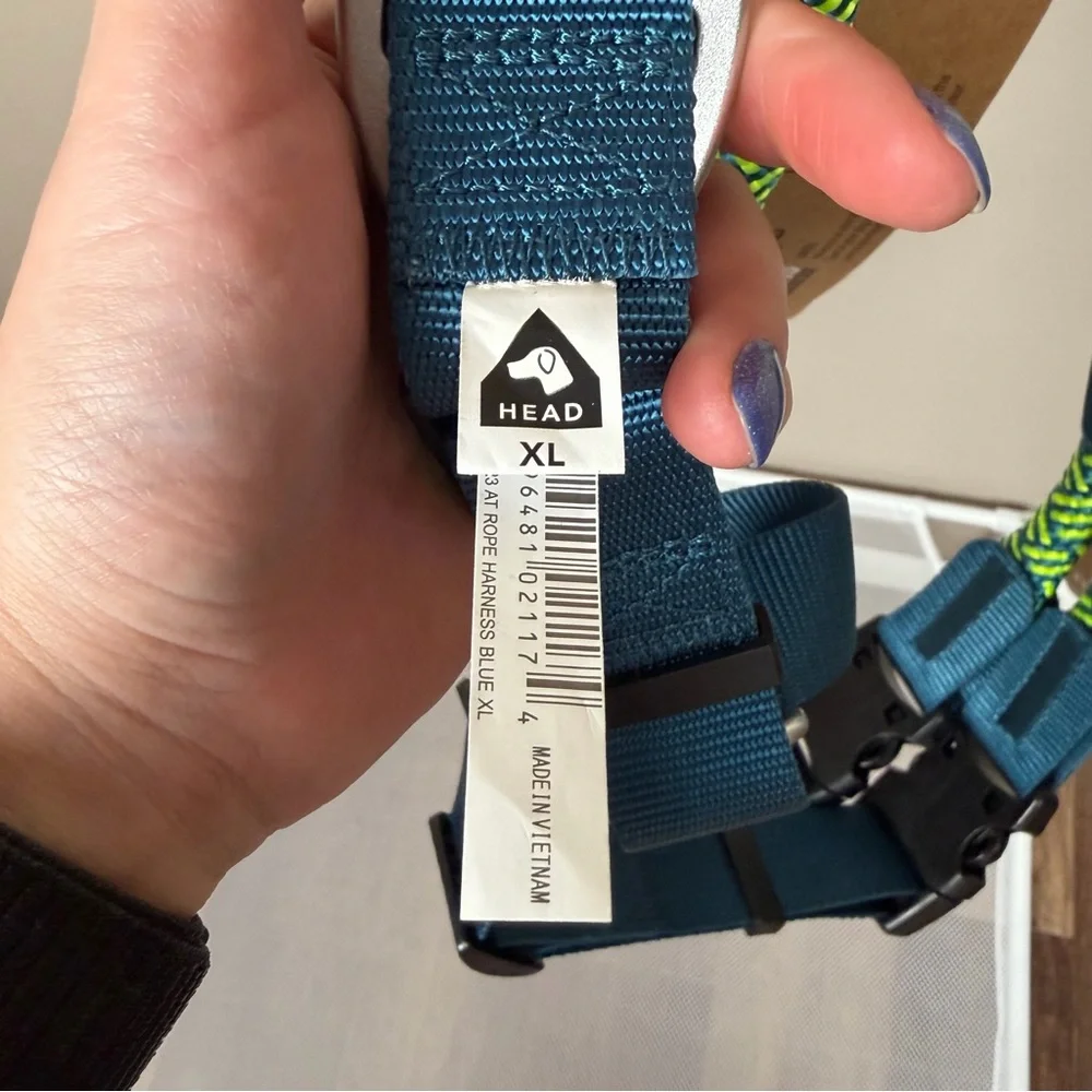 NWT Arcadia Trail Rope Dog Harness XL Blue Neon Step-In Adjustable Hike Camping